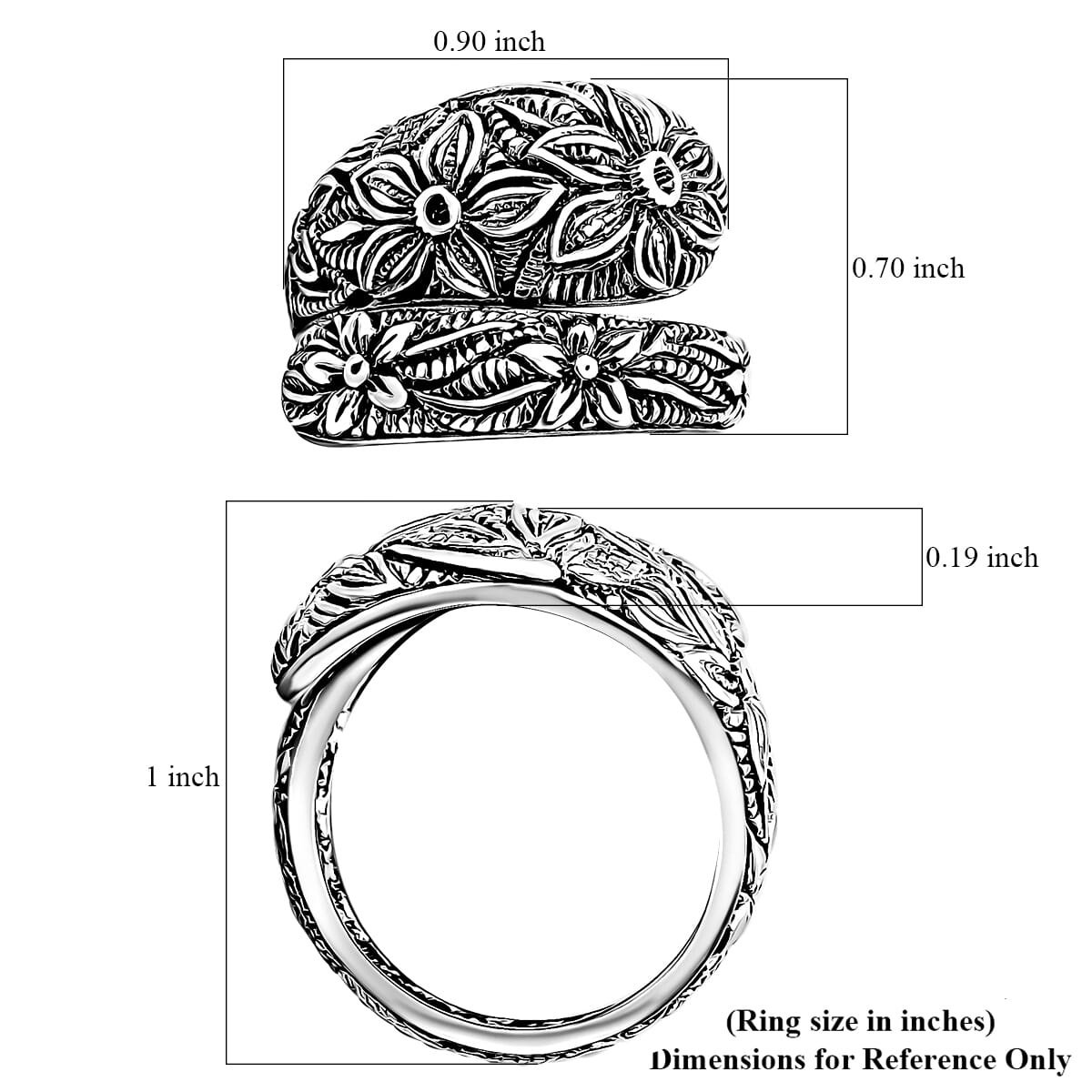 Bali Legacy Sterling Silver Frangipani Ring (Size 10.0) 5.50 Grams image number 5