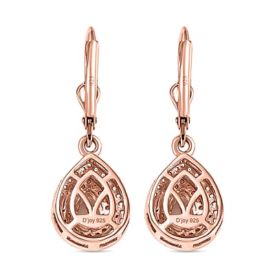 D'Joy Premium  Marropino Morganite and Multi Gemstone 1.60 ctw Lever Back Earrings in 18K Vermeil Rose Gold Over Sterling Silver