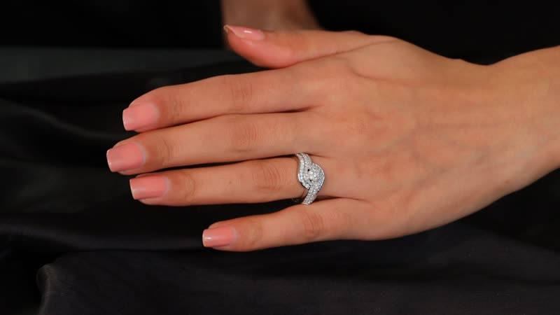 Luxuriant Lab Grown Diamond (G-H, SI) Bypass Ring in Rhodium Over Sterling Silver (Size 10.0) 1.00 ctw