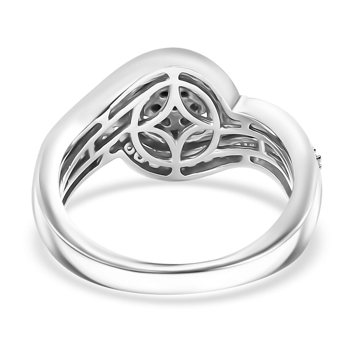 Luxuriant Lab Grown Diamond G-H SI 1.00 ctw Bypass Ring in Rhodium Over Sterling Silver (Size 9.0) image number 4