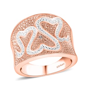 Karis Natural Champagne Diamond Accent Fancy Ring in 18K RG Plated (Size 10.0)
