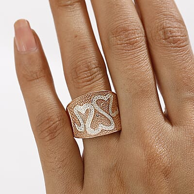 Karis Natural Champagne Diamond Accent Fancy Ring in 18K RG Plated (Size 10.0)
