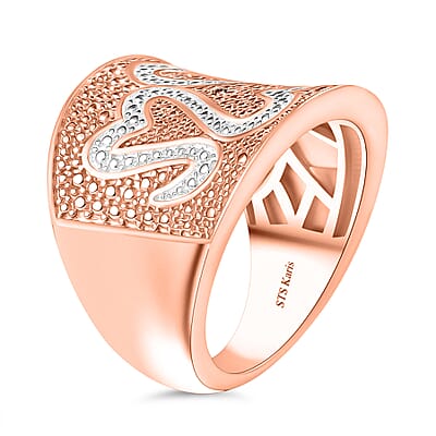 Karis Natural Champagne Diamond Accent Fancy Ring in 18K RG Plated (Size 10.0)