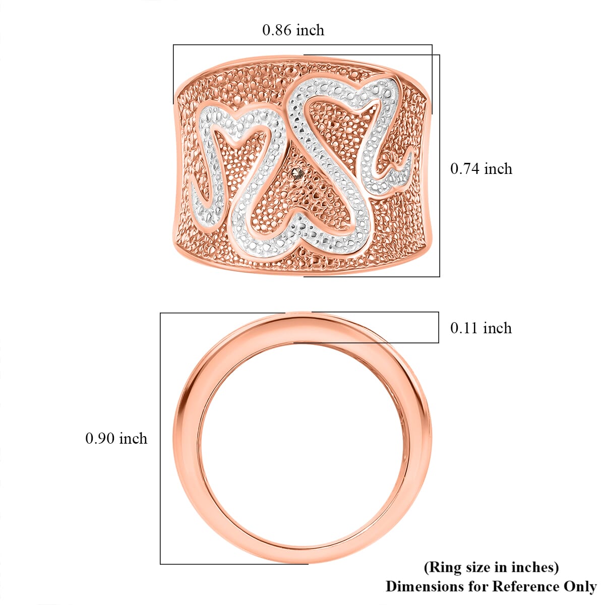 Karis Natural Champagne Diamond Accent Fancy Ring in 18K RG Plated (Size 5.0) image number 5