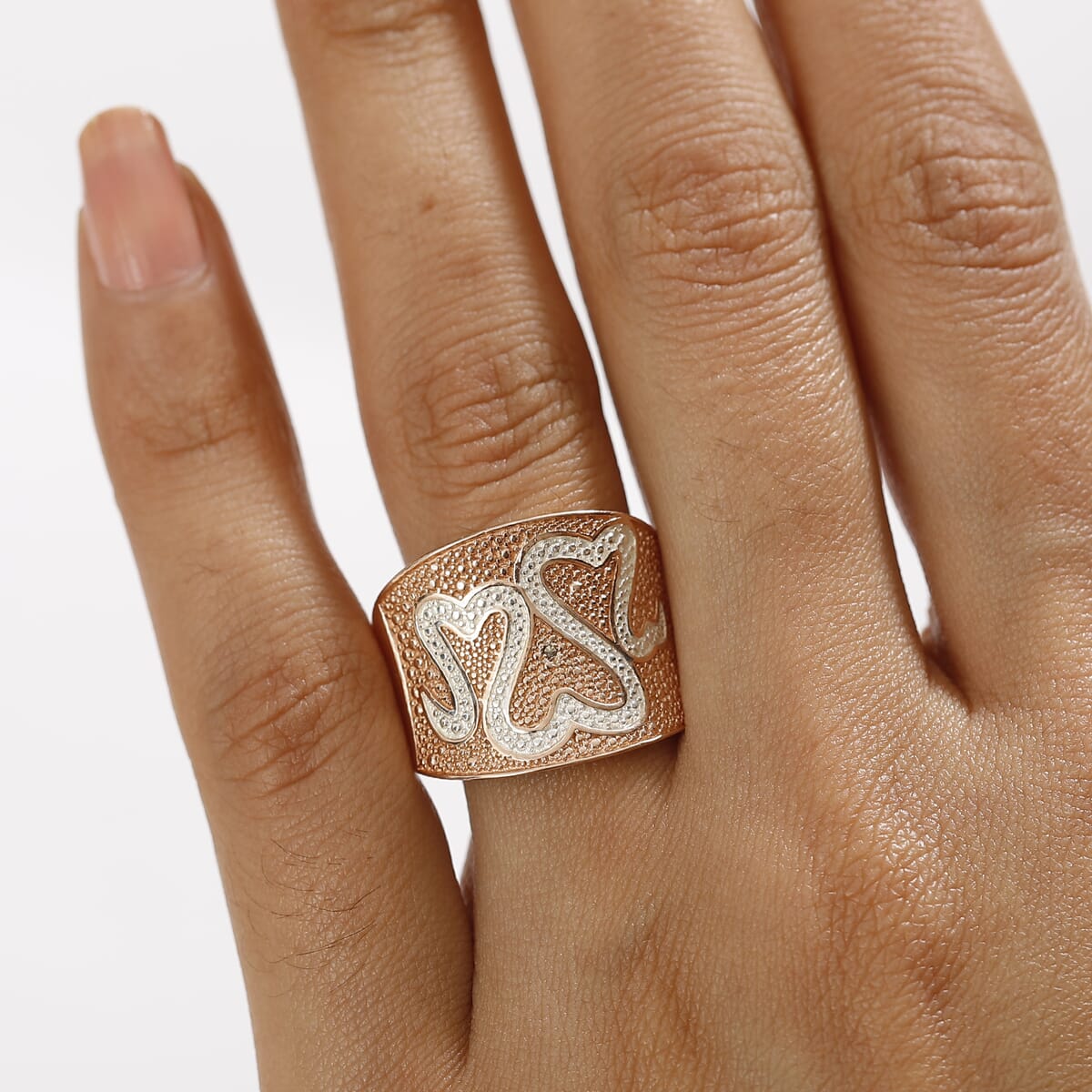 Karis Natural Champagne Diamond Accent Fancy Ring in 18K RG Plated (Size 7.0) image number 2