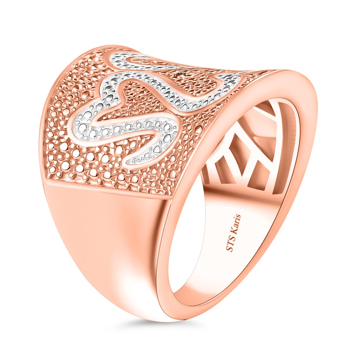 Karis Natural Champagne Diamond Accent Fancy Ring in 18K RG Plated (Size 7.0) image number 3