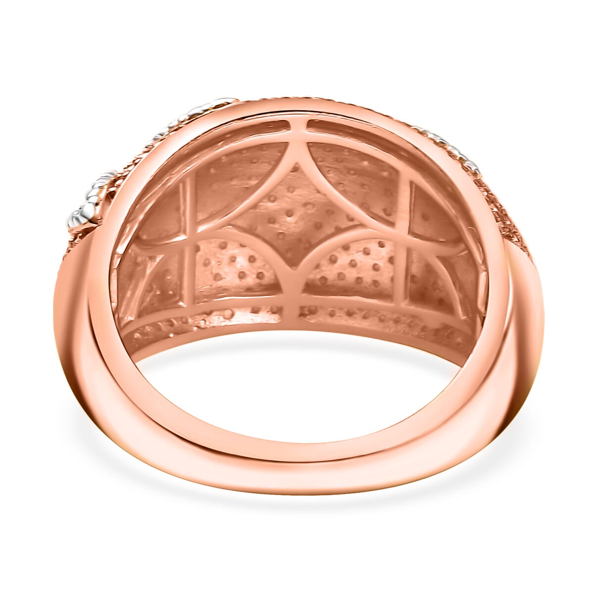 Karis Natural Champagne Diamond Accent Starfish Ring in 18K RG Plated (Size 8.0) image number 4