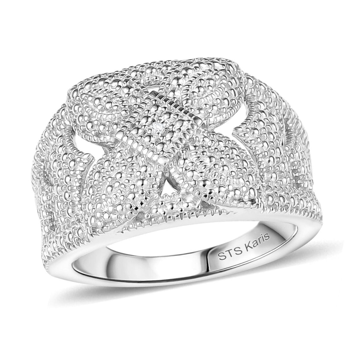 Karis Diamond Accent Cluster Ring in Platinum Bond (Size 5.0) image number 0