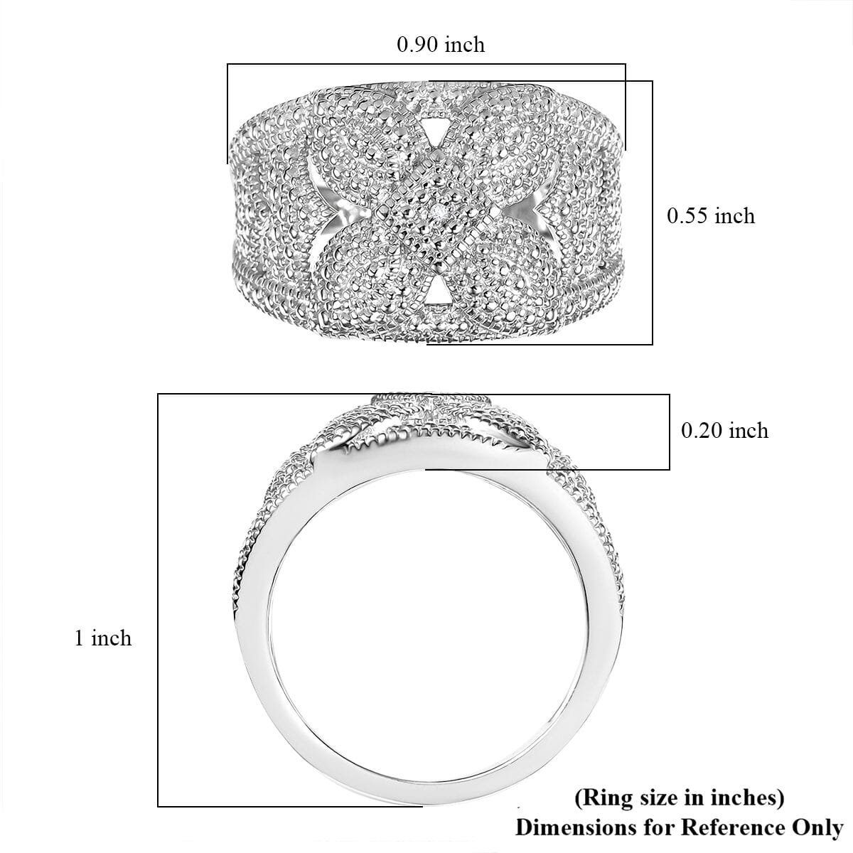 Karis Diamond Accent Cluster Ring in Platinum Bond (Size 5.0) image number 5