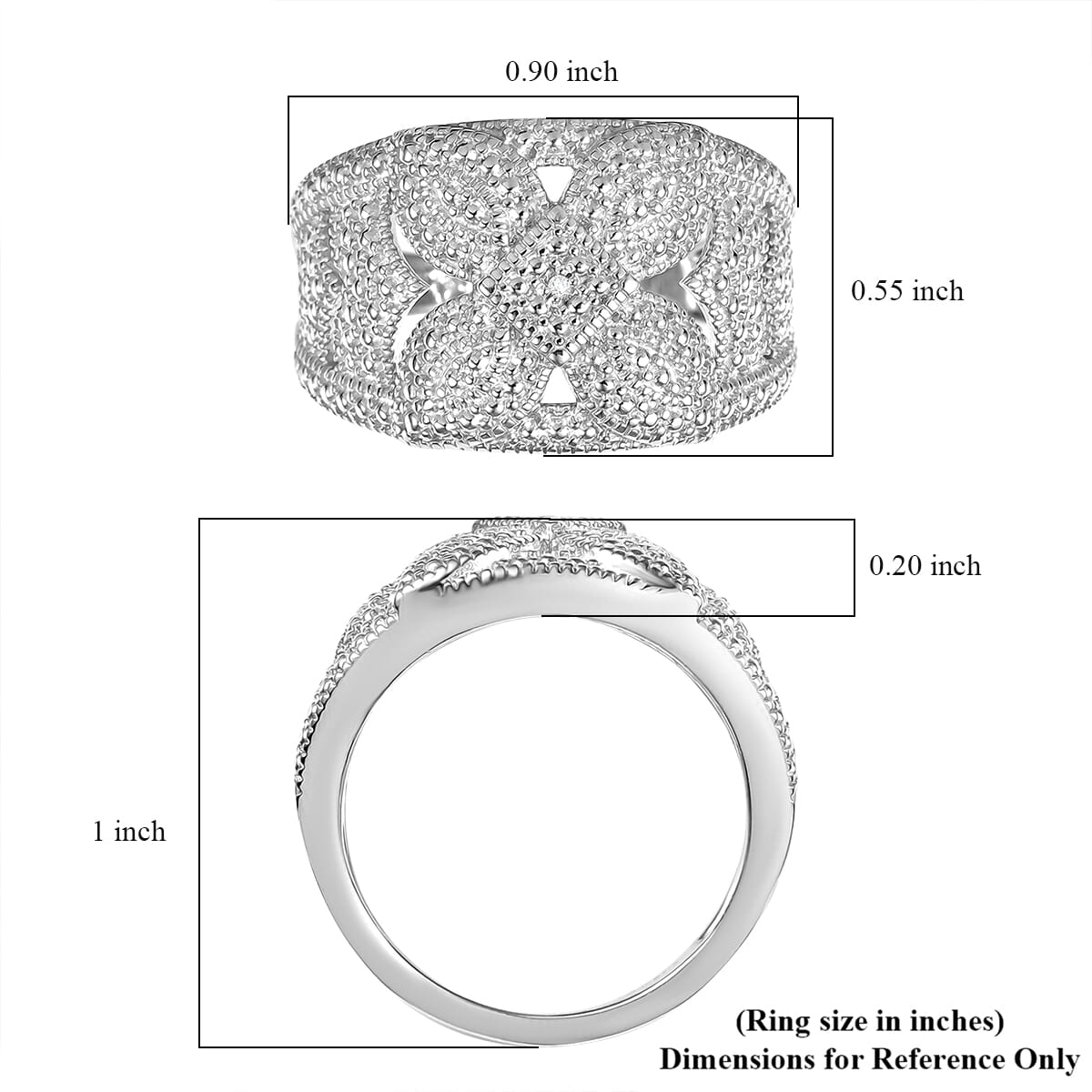 Karis Diamond Accent Cluster Ring in Platinum Bond (Size 7.0) image number 5