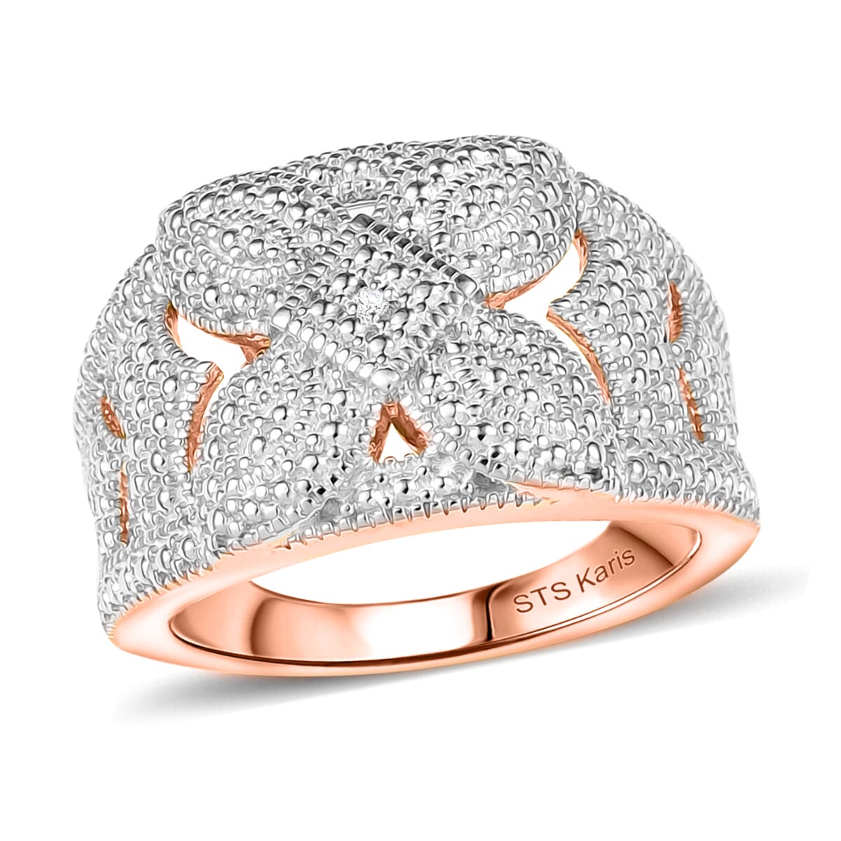 Karis Diamond Accent Cluster Ring in 18K RG Plated (Size 5.0) image number 0