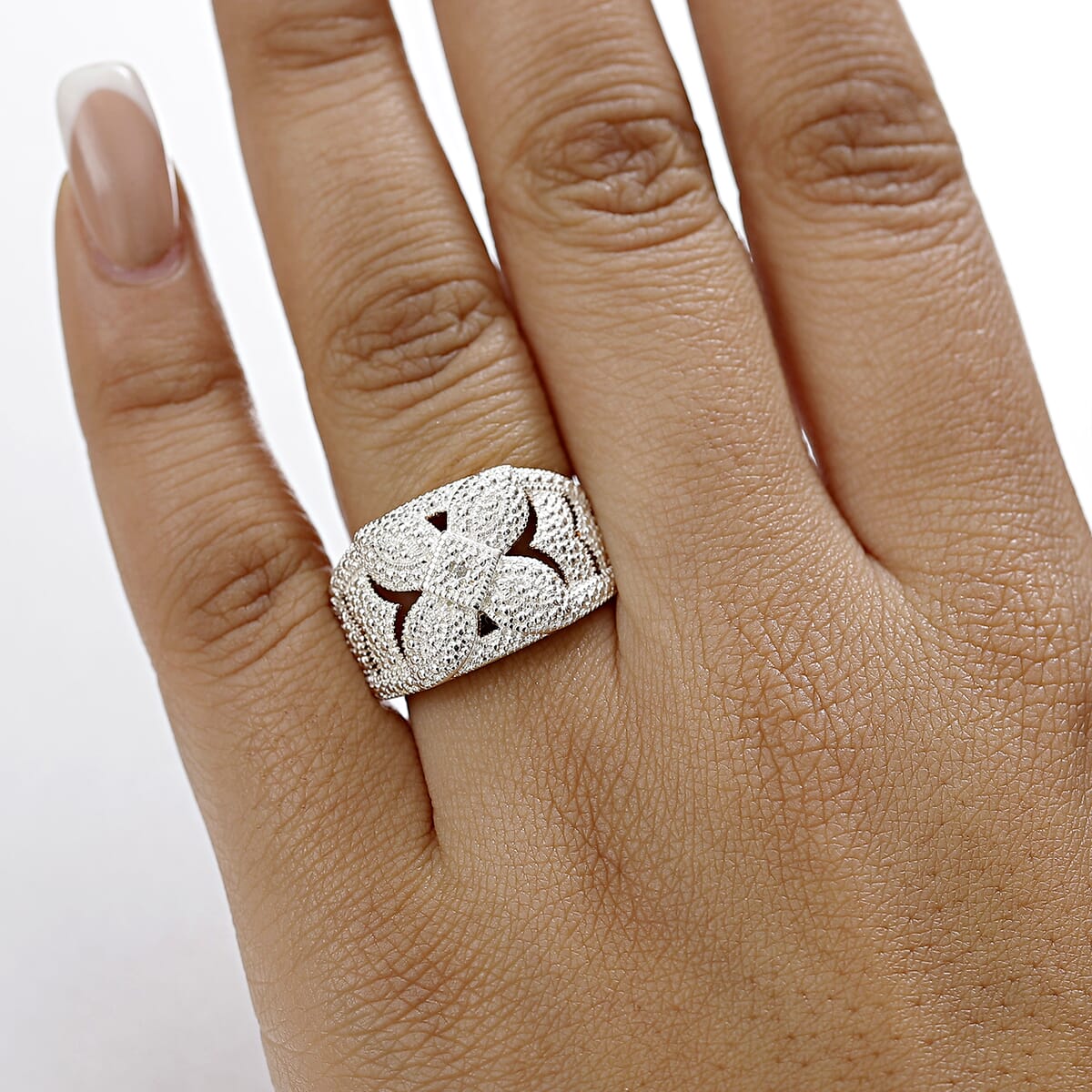 Karis Diamond Accent Cluster Ring in 18K RG Plated (Size 5.0) image number 2