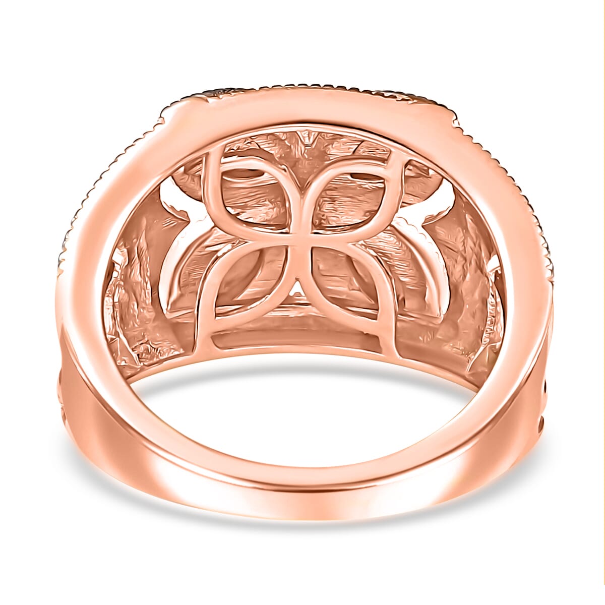 Karis Diamond Accent Cluster Ring in 18K RG Plated (Size 5.0) image number 4