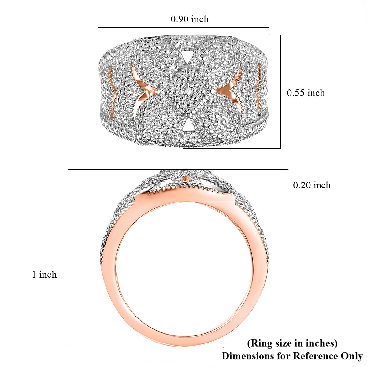 Karis Diamond Accent Cluster Ring in 18K RG Plated (Size 5.0) image number 5