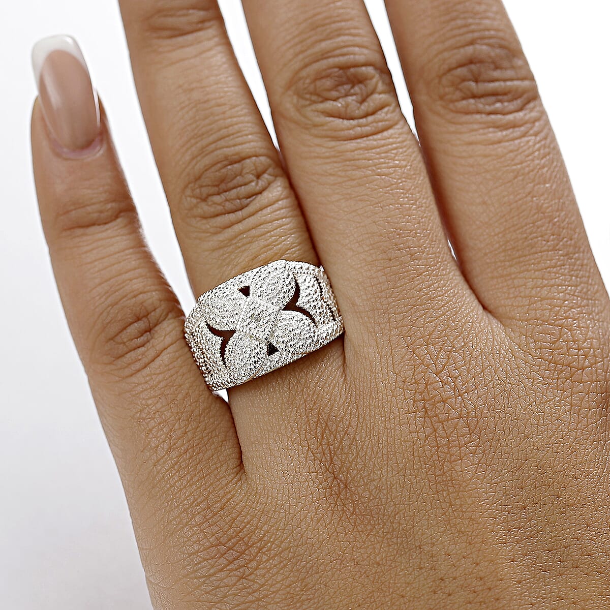 Karis Diamond Accent Cluster Ring in 18K RG Plated (Size 8.0) image number 2