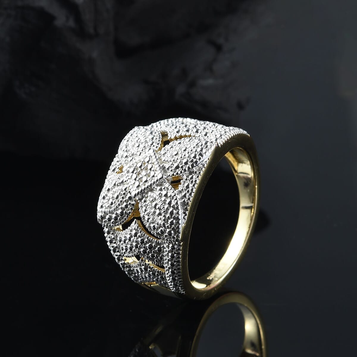 Karis Diamond Accent Cluster Ring in 18K YG Plated (Size 7.0) image number 1