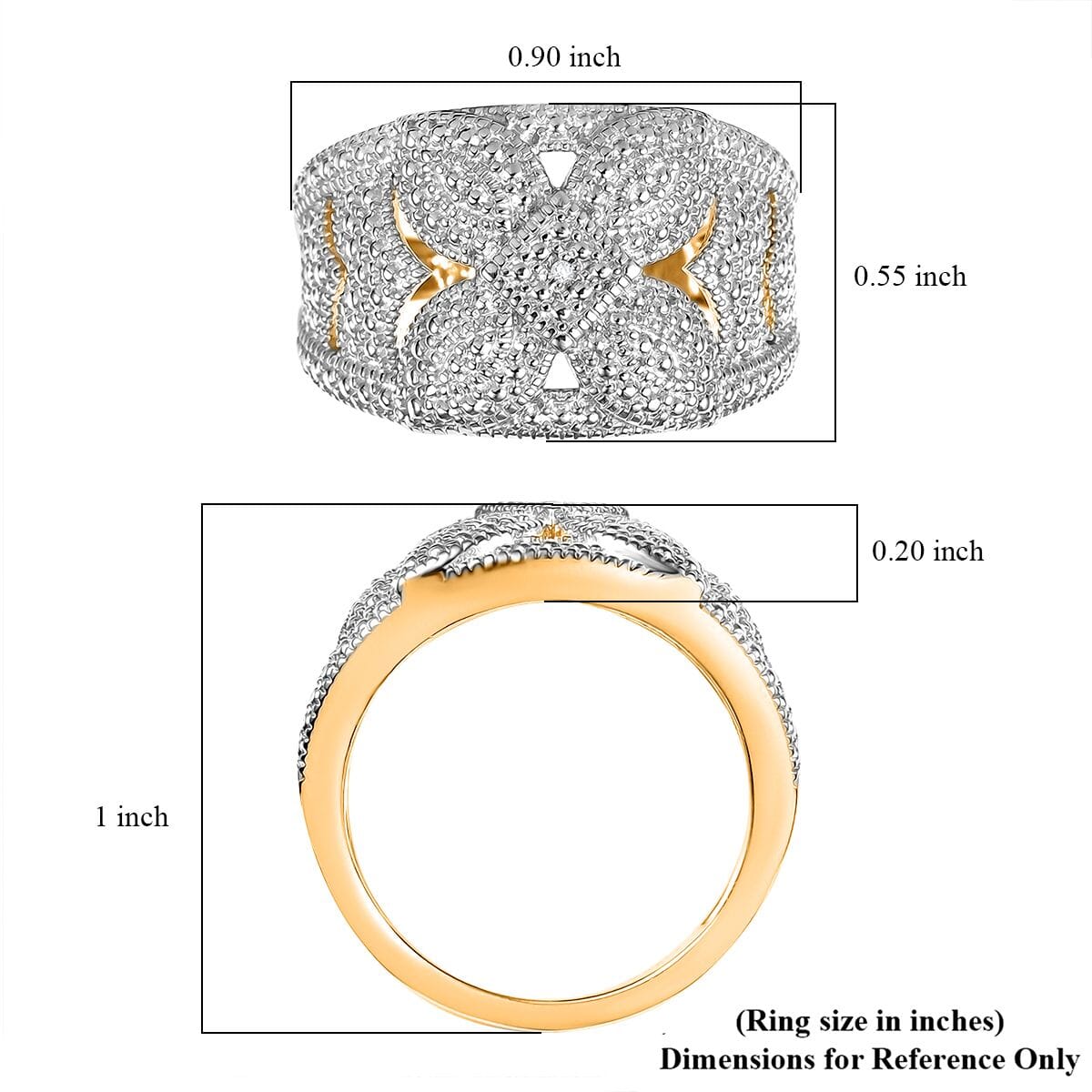 Karis Diamond Accent Cluster Ring in 18K YG Plated (Size 7.0) image number 5