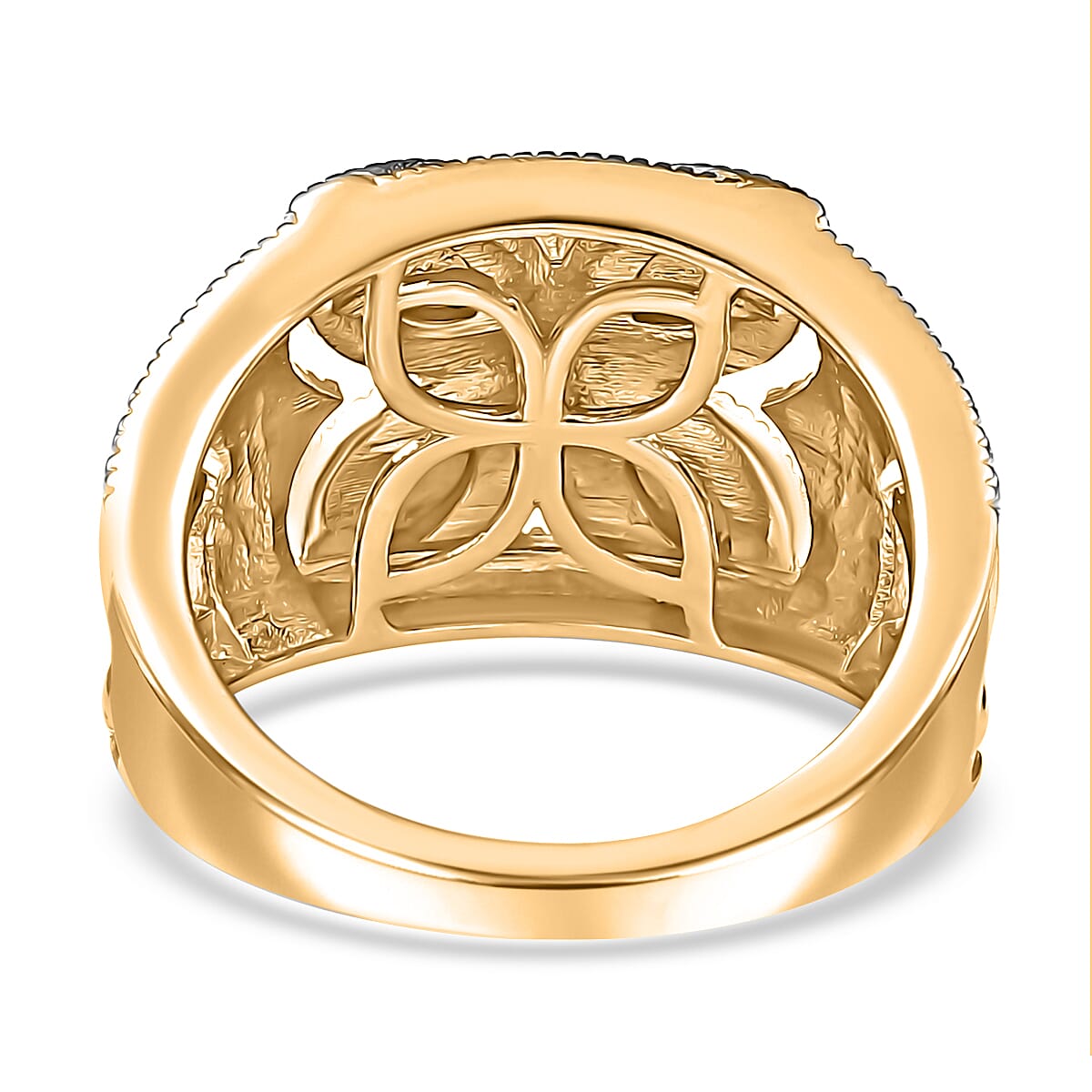 Karis Diamond Accent Cluster Ring in 18K YG Plated (Size 8.0) image number 4