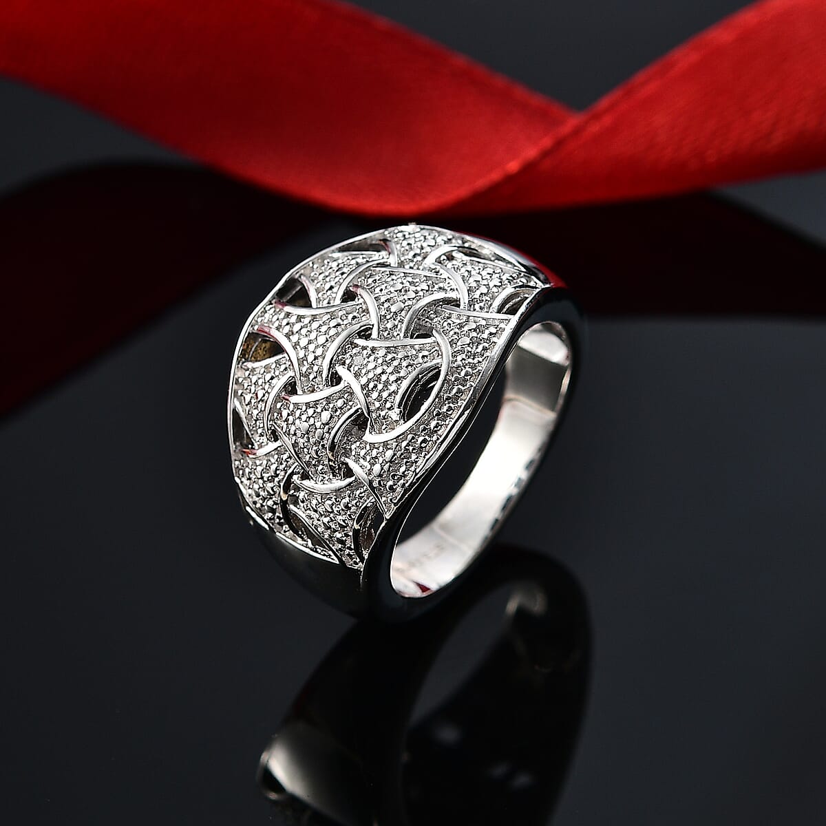 Karis Diamond Accent Fancy Ring in Platinum Bond (Size 7.0) image number 1