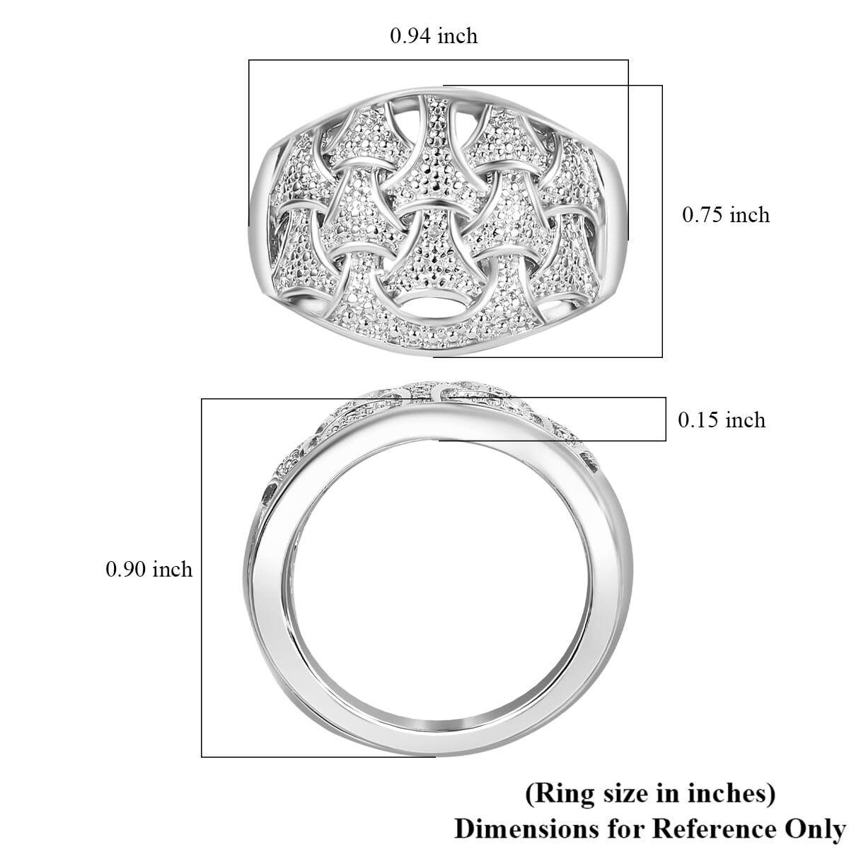 Karis Diamond Accent Fancy Ring in Platinum Bond (Size 9.0) image number 5