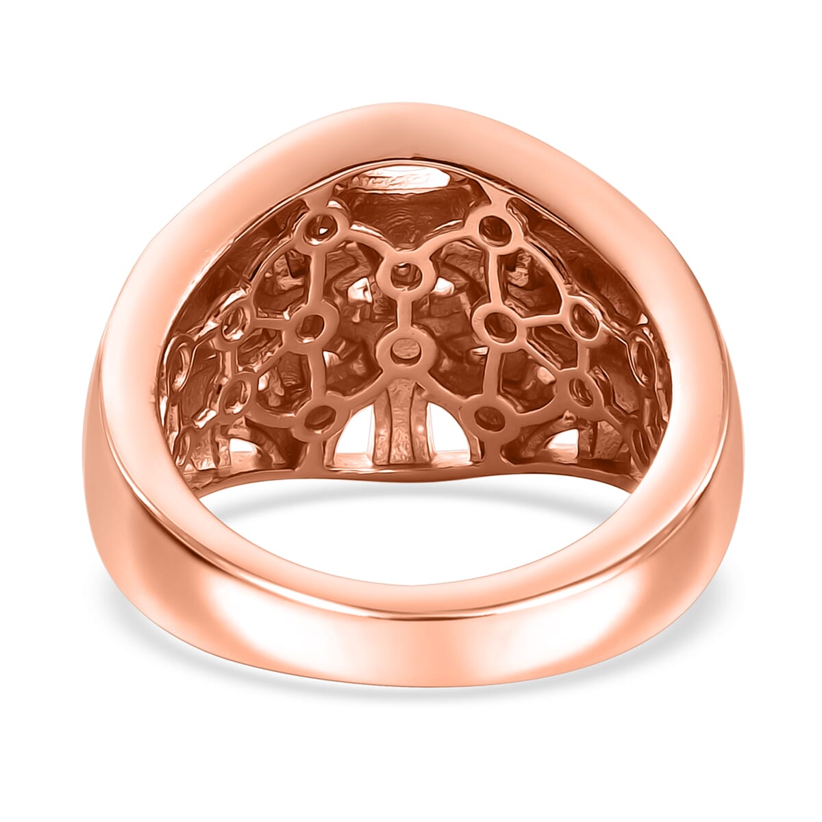 Karis Diamond Accent Fancy Ring in 18K RG Plated and Platinum Bond (Size 9.0) image number 4