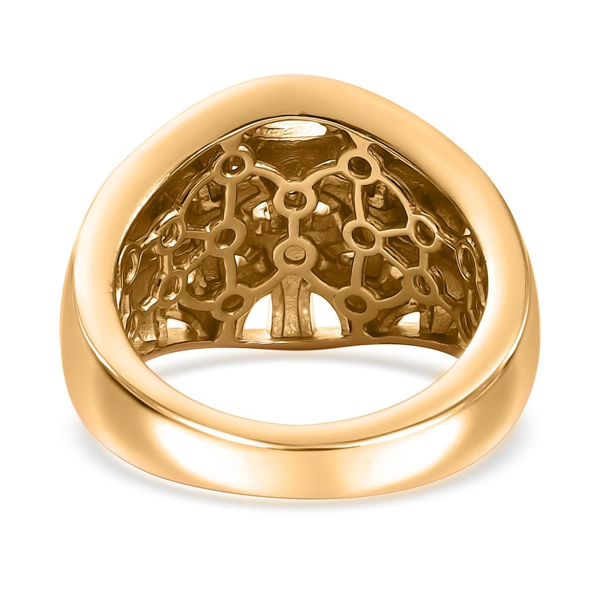 Karis Diamond Accent Fancy Ring in 18K YG Plated and Platinum Bond (Size 5.0) image number 4