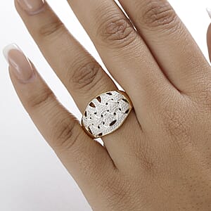 Karis Diamond Accent Fancy Ring in 18K YG Plated and Platinum Bond (Size 6.0)