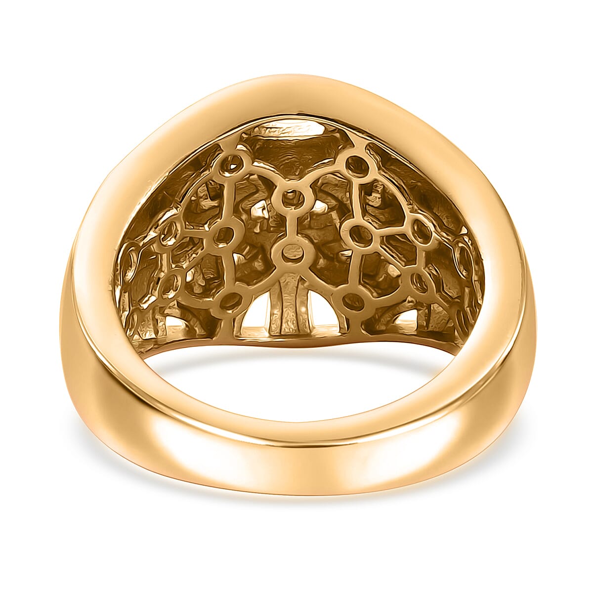Karis Diamond Accent Fancy Ring in 18K YG Plated and Platinum Bond (Size 9.0) image number 4