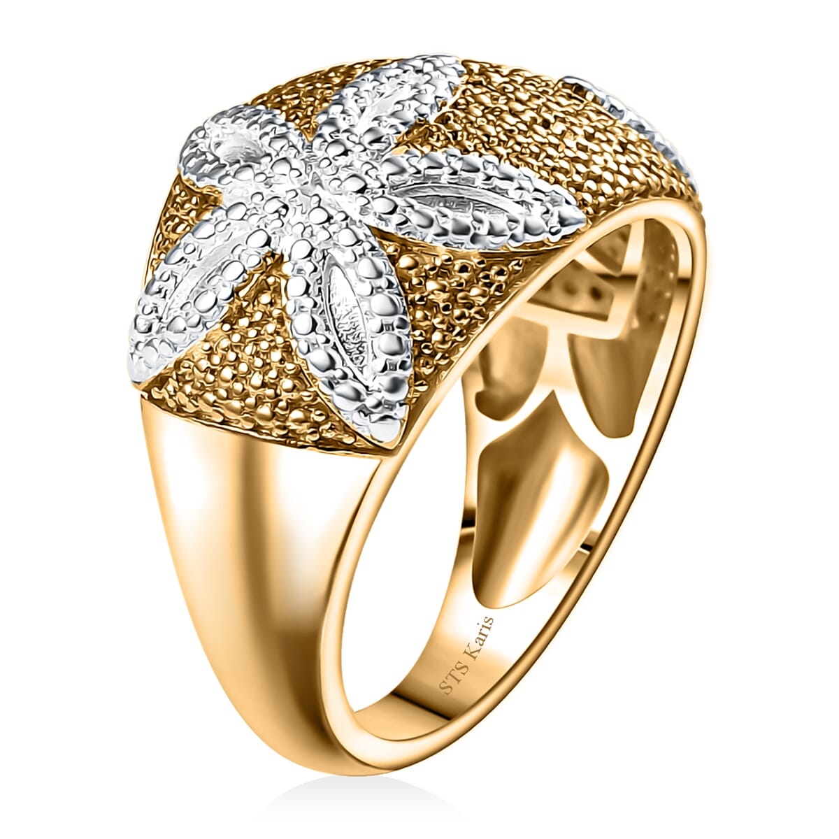 Karis Yellow Diamond Accent Shooting Star Ring in 18K YG Plated (Size 7.0) image number 3
