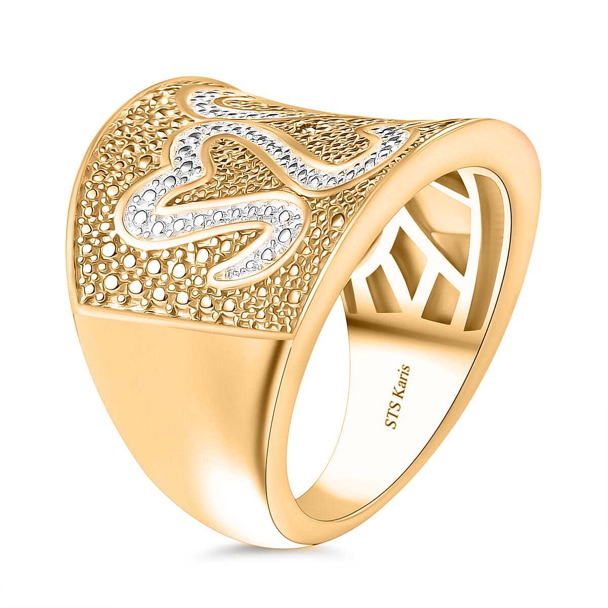Karis Yellow Diamond Fancy Ring 18K YG Plated (Size 6.0) image number 3