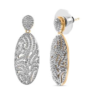 Karis Diamond Accent Oval Shape Earrings in 18K YG Plated and Platinum Bond