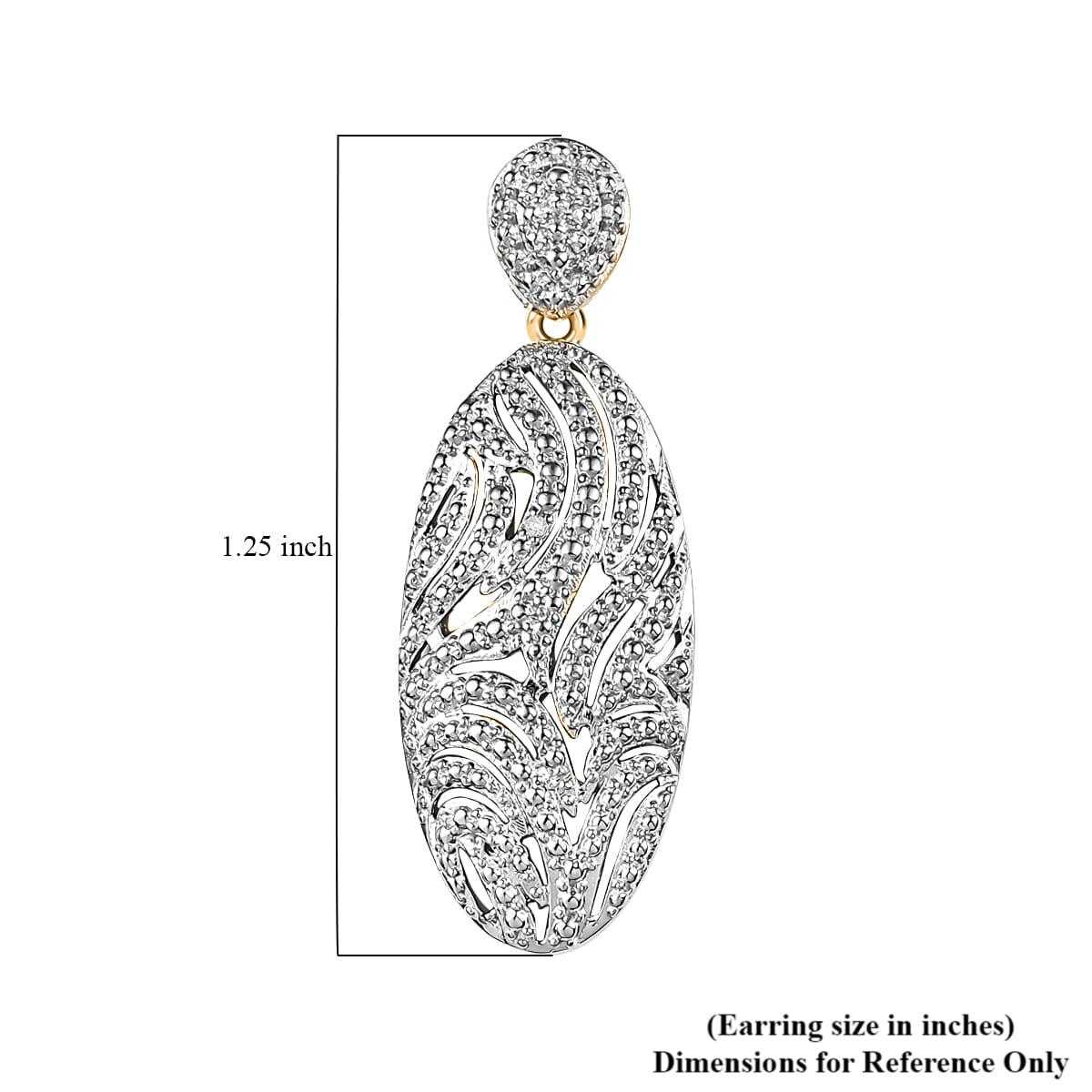 Karis Diamond Accent Oval Shape Earrings in 18K YG Plated and Platinum Bond image number 5