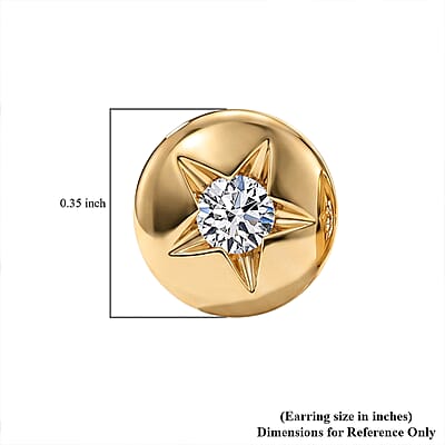 Luxuriant Lab Grown Diamond G-H, SI 0.20 ctw Celestial Stud Earring in 18K Vermeil Yellow Gold Over Sterling Silver