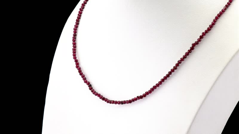 Mozambique Garnet 50.00 ctw Beaded Necklace in Stainless Steel 20 Inches