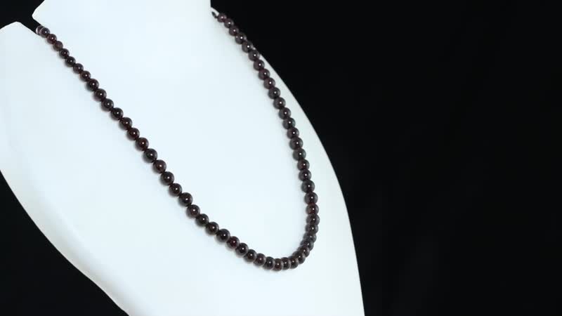 Mozambique Garnet 150.00 ctw Beaded Necklace in Stainless Steel 18-20 Inches