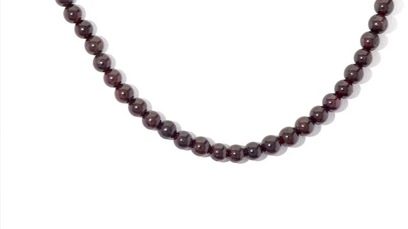 Mozambique Garnet 150.00 ctw Beaded Necklace in Stainless Steel 18-20 Inches