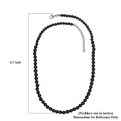 Mozambique Garnet 150.00 ctw Beaded Necklace in Stainless Steel 18-20 Inches