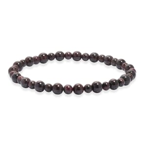 Mozambique Garnet Beaded 65.00 ctw Stretch Bracelet (7.25 In) 