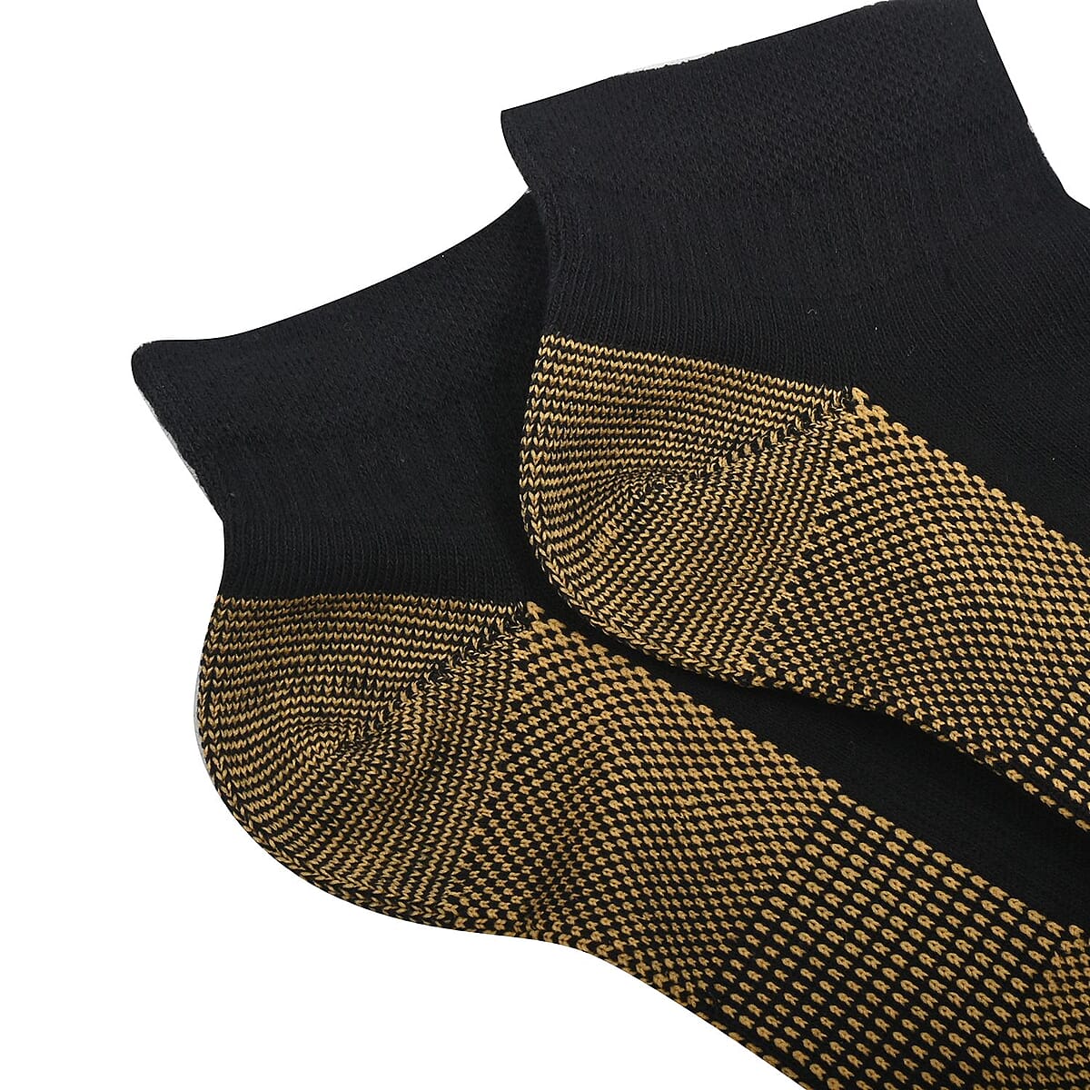 Set of 4 Pairs Copper Infused Compression No-Show Socks - Black (L/XL) image number 3