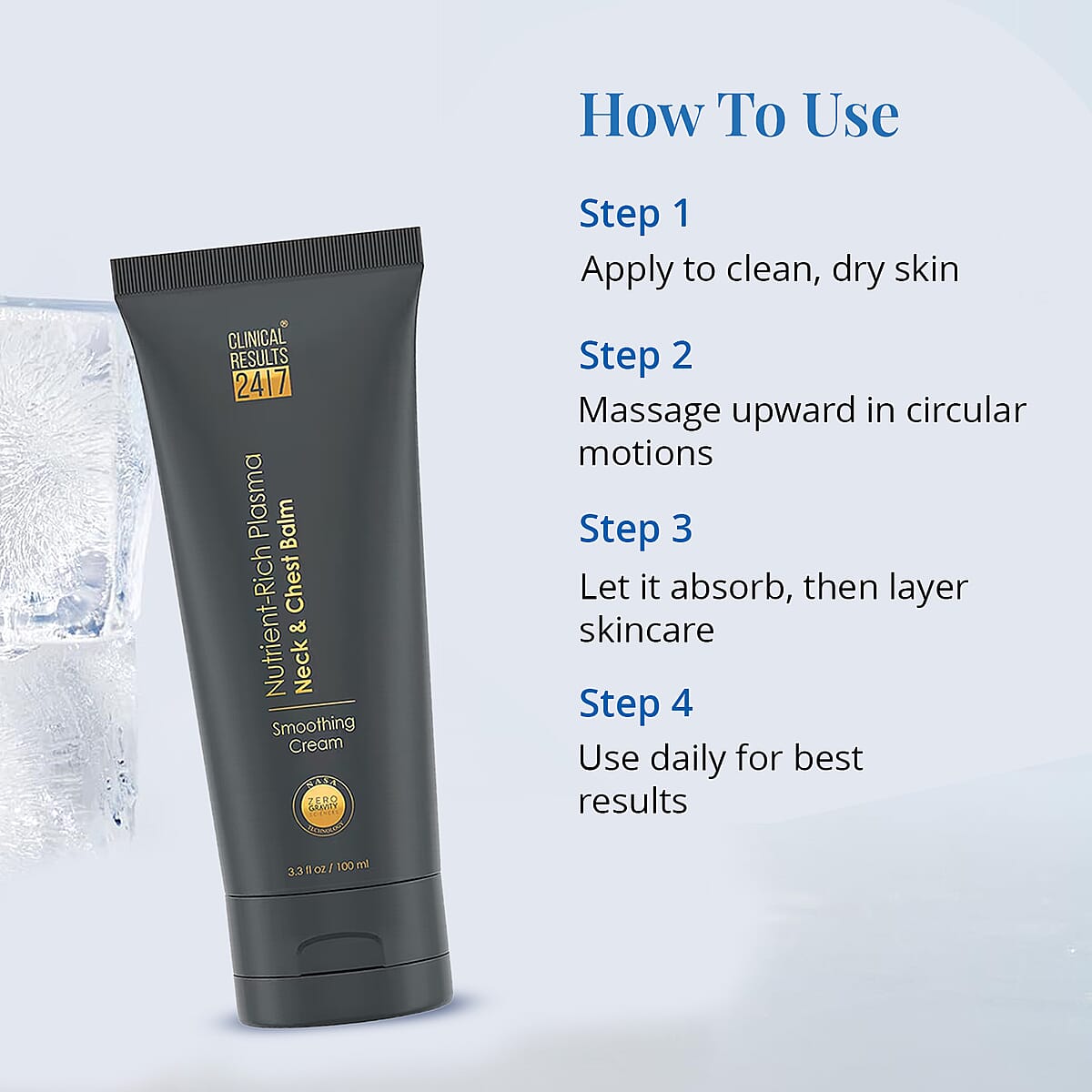 Clinical Results 24/7 Nutrient-Rich Plasma Neck & Chest Balm (3.3oz) Made in US image number 1