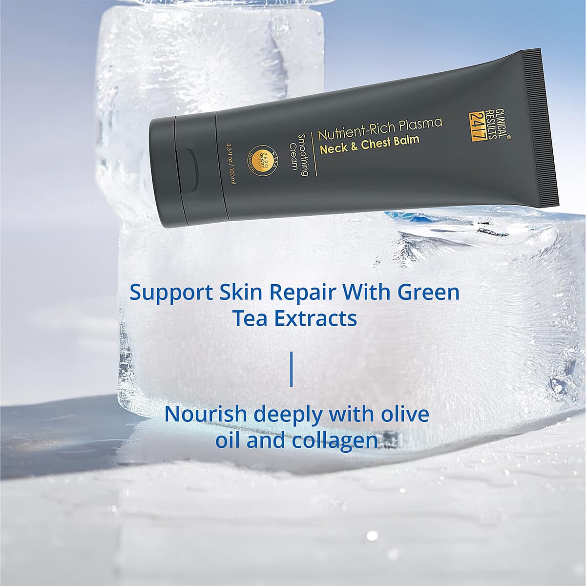 Clinical Results 24/7 Nutrient-Rich Plasma Neck & Chest Balm (3.3oz) Made in US image number 2