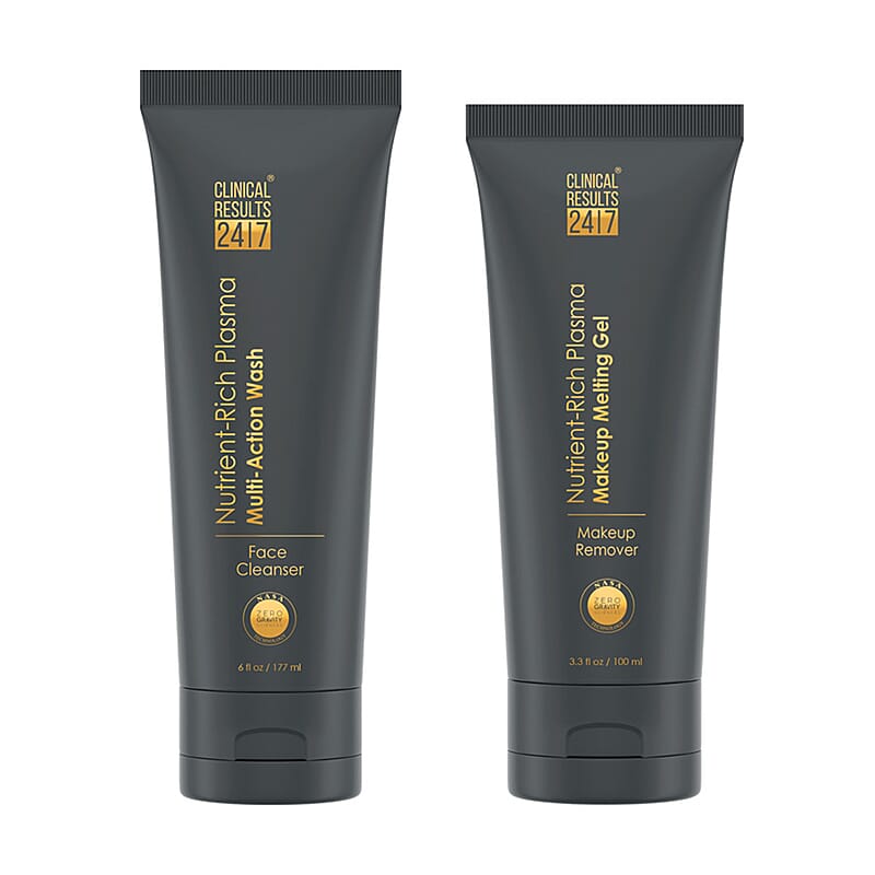Clinical Results 24/7 Nutrient-Rich Plasma Multi-Action Wash (6oz) & Melting Gel (3.3oz) Made in US (Ships in 5-7 Days)