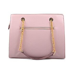 Gloria Vanderbilt Mauve Faux Leather Satchel Bag with Chain Strap
