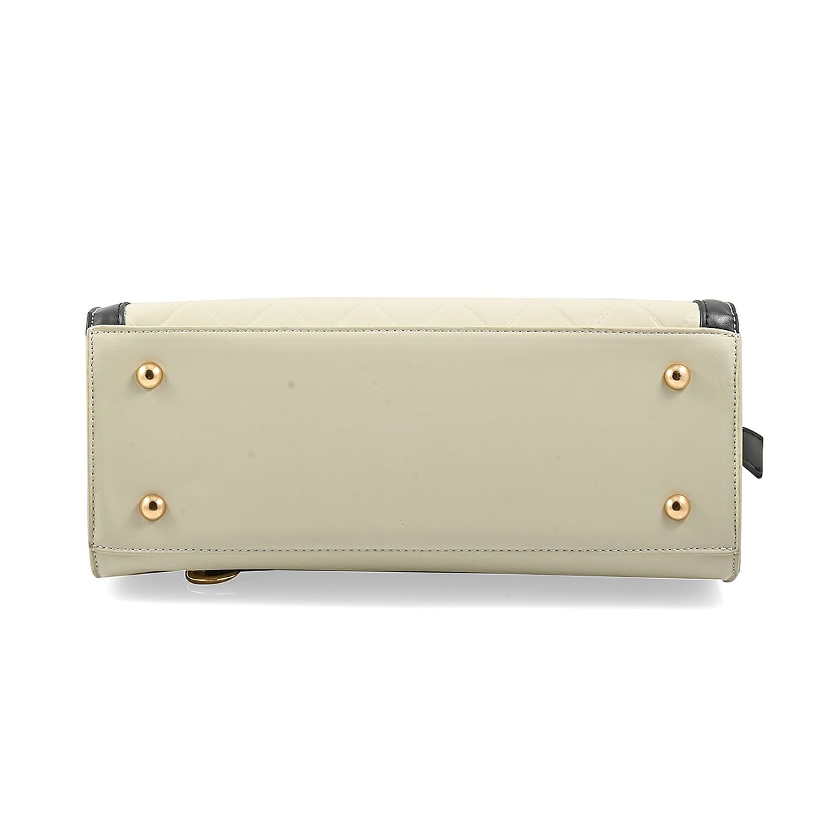 Gloria Vanderbilt Black & White Faux Leather Satchel Bag with Chain Strap image number 4