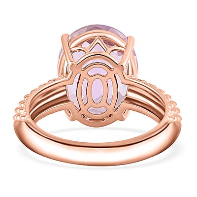 Certified and Appraised Luxoro AAA Martha Rocha Kunzite Solitaire Ring in 10K Rose Gold 10.65 ctw (Size 10.0)