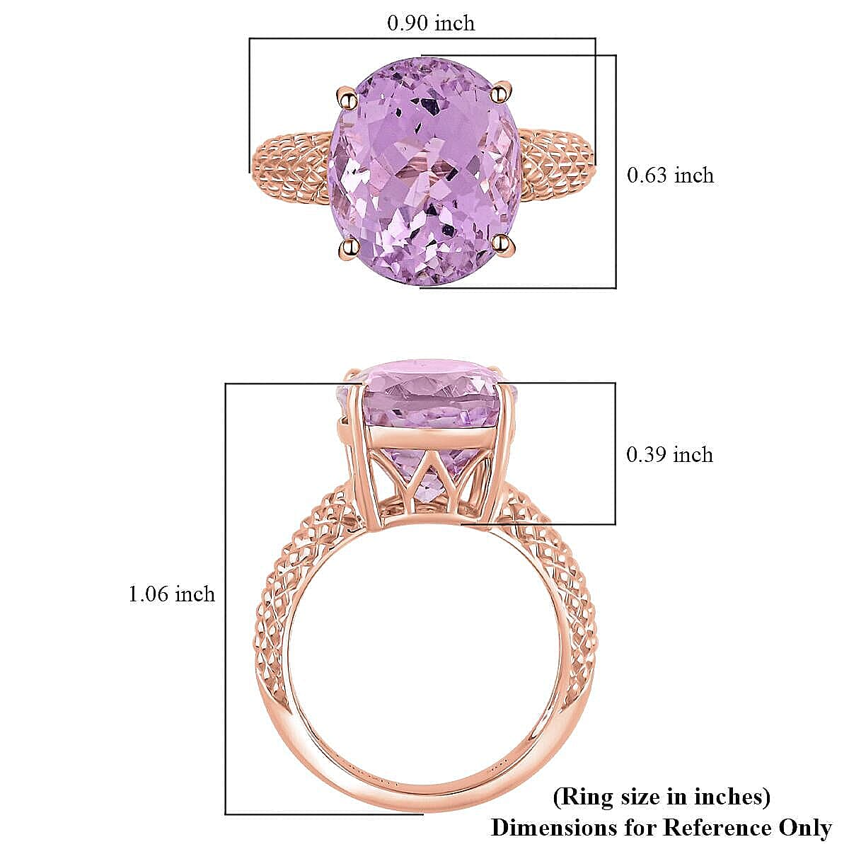 Certified & Appraised Luxoro AAA Martha Rocha Kunzite 10.65 ctw Solitaire Ring in 10K Rose Gold (Size 10.0) 4.33 Grams image number 5