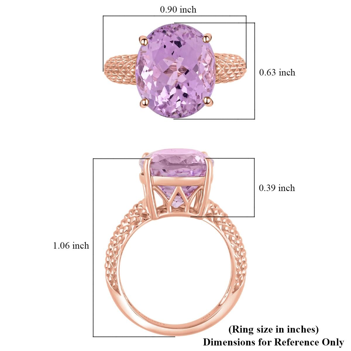 Certified & Appraised Luxoro AAA Martha Rocha Kunzite 10.65 ctw Solitaire Ring in 10K Rose Gold (Size 8.0) 4.33 Grams image number 5