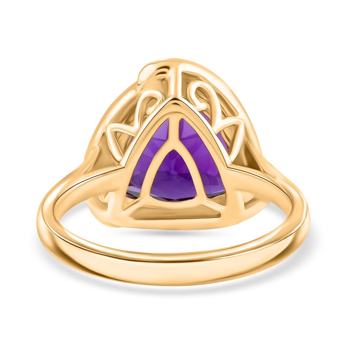 Luxoro 10K Yellow Gold AAA Lusaka Amethyst, Diamond (G-H, I2) (0.22 cts) Ring (Size 10.5) (4.38 g) 6.05 ctw image number 4