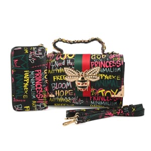 Set of 2 Vegan Leather Crossbody Bag with Wallet