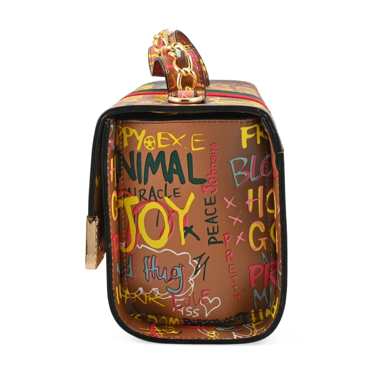 Chunma Graffiti Art, Set of 2, Tan& Multi Color Vegan Leather Crossbody Bag with Wallet image number 2